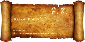 Hupka Konrád névjegykártya
